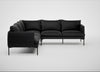Matera Large Corner Sofa Leather Grain Graphite 063 / Black