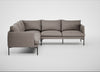 Matera Large Corner Sofa Leather Grain Light Grey 060 / Black