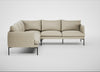 Matera Large Corner Sofa Leather Grain Storm 006 / Black