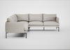 Matera Large Corner Sofa Leather Grain White 000 / Black
