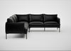 Matera Large Corner Sofa Leather Stonewash Black 263 / Black
