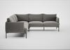 Matera Large Corner Sofa Nobilis Velvet Dolphin / Black