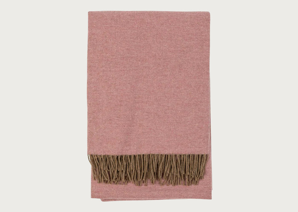 Two Tone Merino Throw Rose