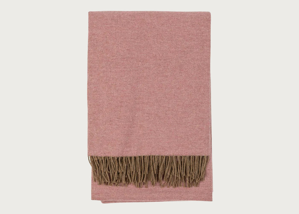 Two Tone Merino Throw Rose