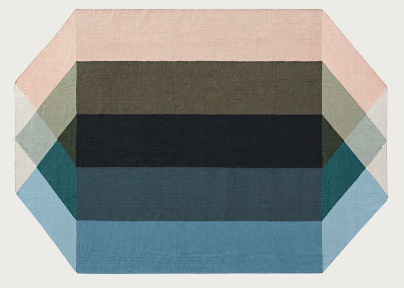 Diamond Kilim Outdoor Rug Nude Petrol