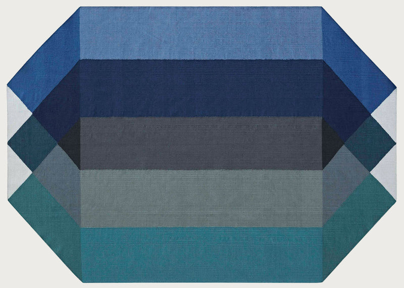 Diamond Kilim Outdoor Rug Blue Green