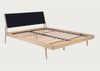 Fawn Bed in Oak and Black Cotton Webbing Super King
