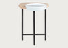 Lewa Side Table Natural Ash Top White Ceramic Holder