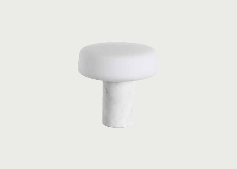 Solid LED Table Light Small Carrara Marble