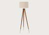 Hawkins Wooden Tripod Floor Lamp with Shade Walnut Finish