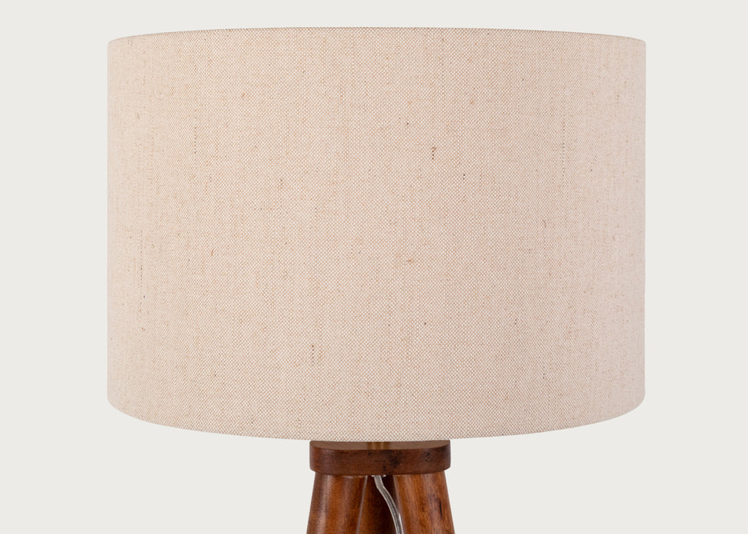 Hawkins Wooden Tripod Floor Lamp with Shade Walnut Finish