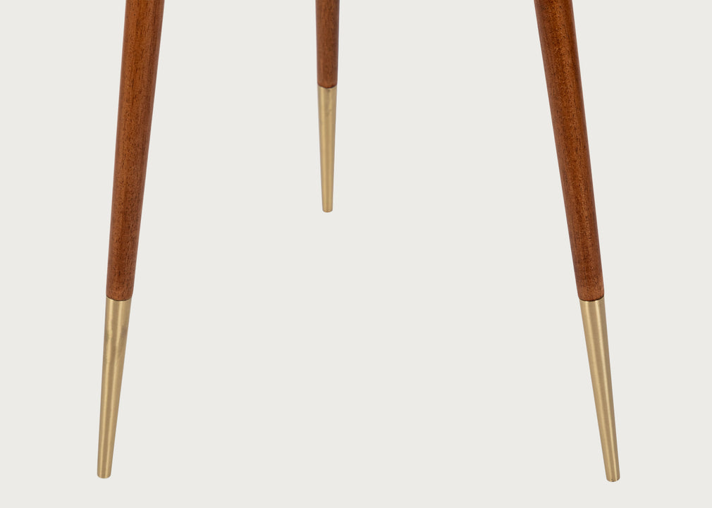 Hawkins Wooden Tripod Floor Lamp with Shade Walnut Finish