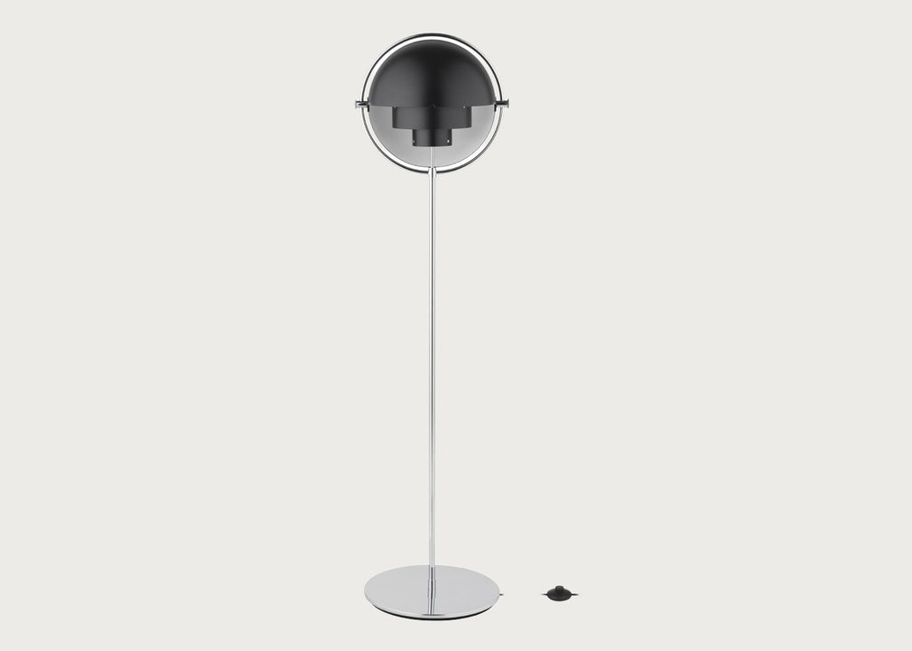 Multi Lite Floor Lamp Chrome Base