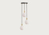 Small Black Canopy With 3 Pendants and 3 Sphere IV Bulbs