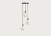 Small Black Canopy With 3 Pendants and 3 Sphere IV Bulbs