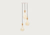Small White Canopy With 3 Pendants and 3 Voronoi II Bulbs