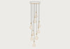 Large White Canopy With 9 Pendants and 9 Voronoi II Bulbs