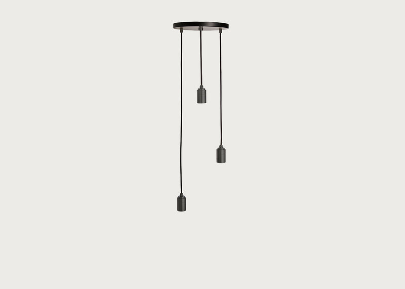 Small Black Canopy With 3 Pendants