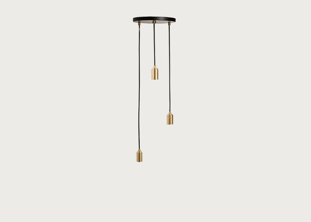 Small Black Canopy With 3 Pendants