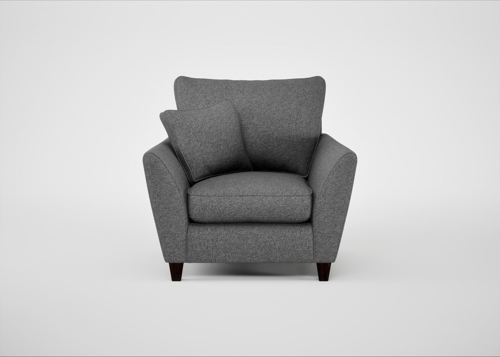 Torino Armchair Melton Wool Shale / Black