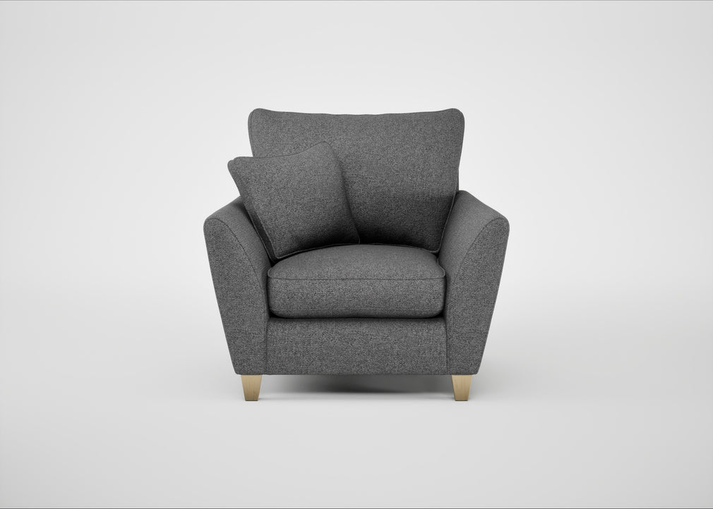 Torino Armchair Melton Wool Shale / Natural