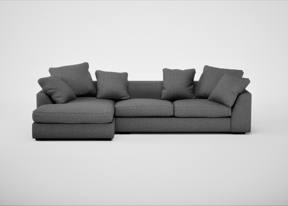 Cumulus Right Hand Facing Corner Sofa Melton Wool Shale