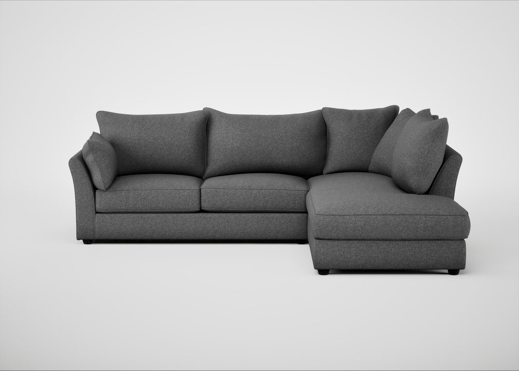 Tailor Right Hand Facing Corner Sofa Melton Wool Shale / Black