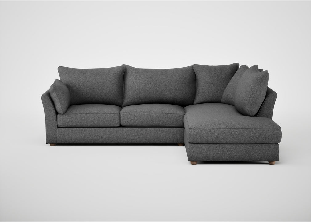 Tailor Right Hand Facing Corner Sofa Melton Wool Shale / Natural
