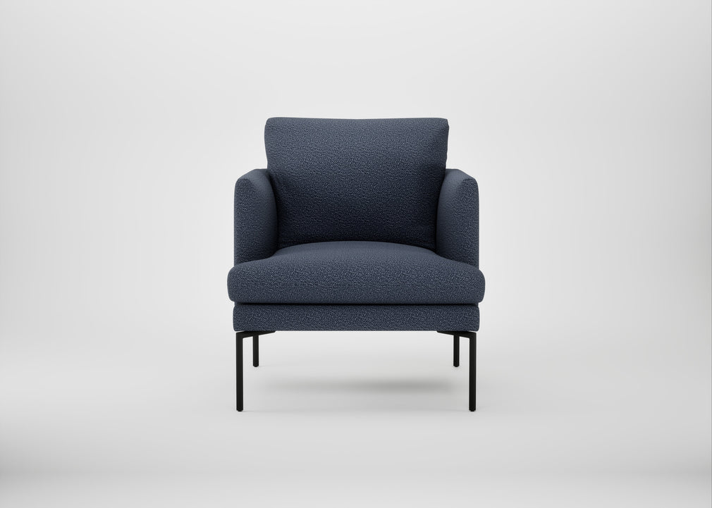 Matera Armchair Loop Boucle Navy / Black