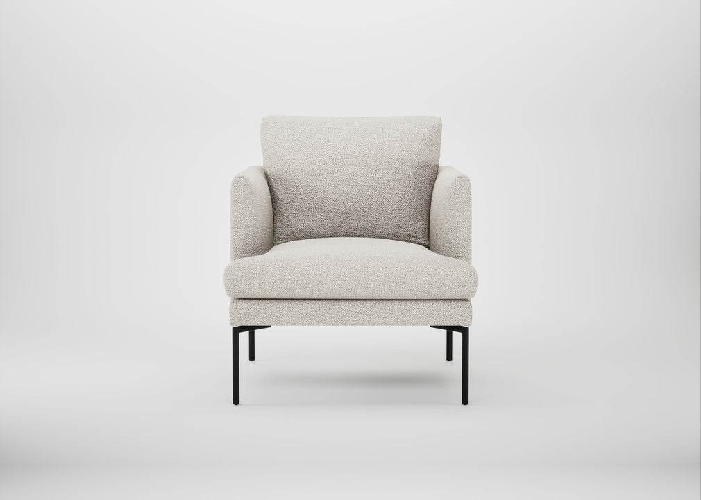Matera Armchair Loop Boucle Polar / Black