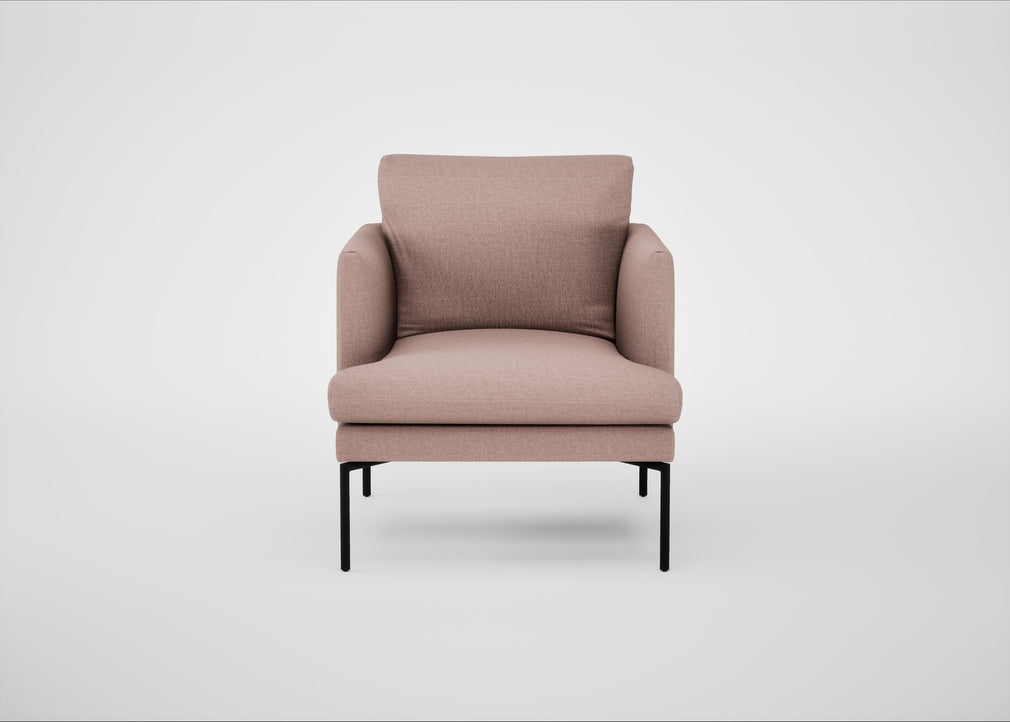 Matera Armchair Siena Cotton Dusky Pink / Black