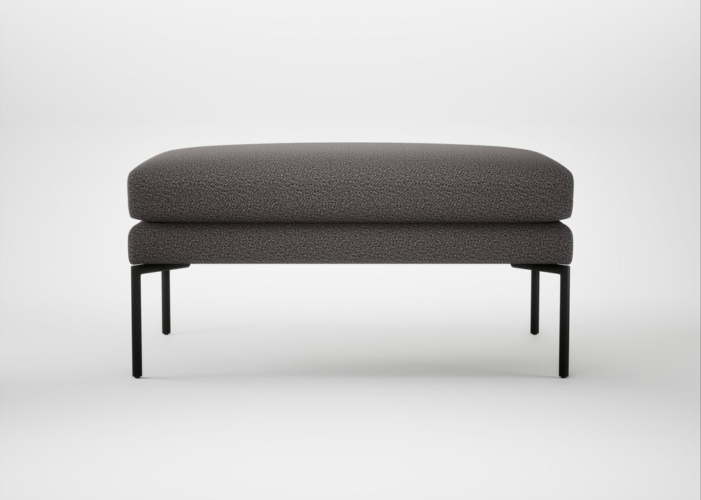 Matera Ottoman Loop Boucle Granite / Black