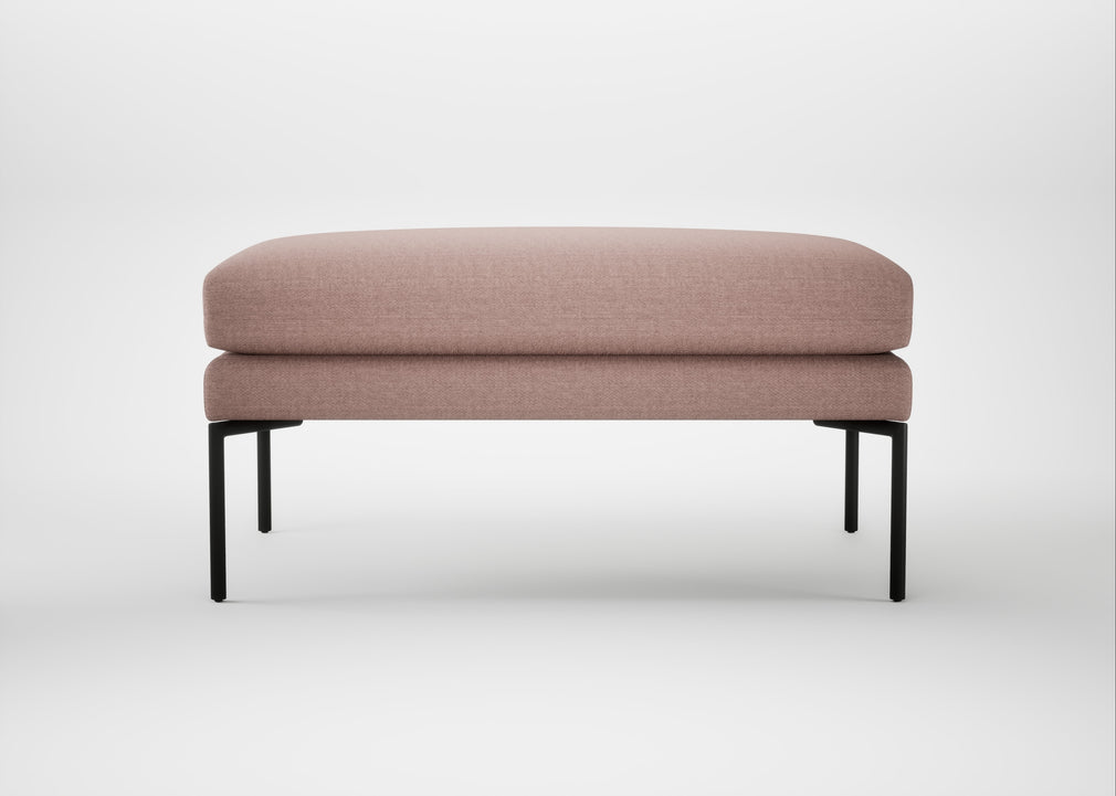 Matera Ottoman Siena Cotton Dusky Pink / Black