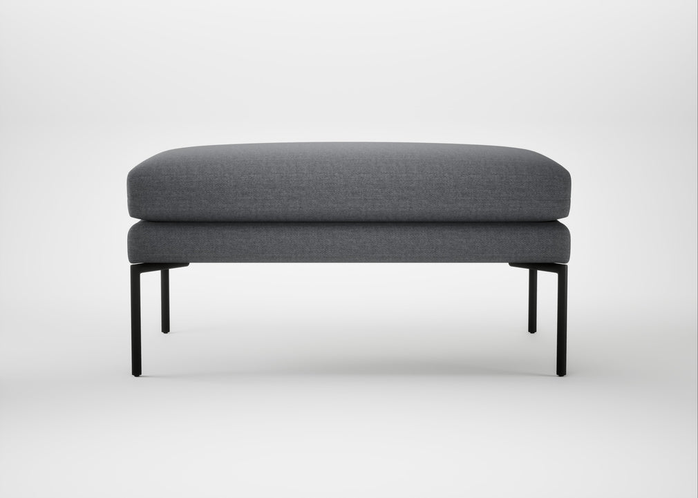 Matera Ottoman Siena Cotton Shale Grey / Black
