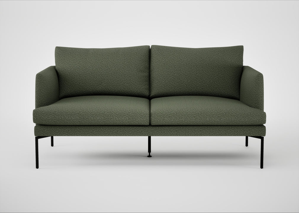Matera 2 Seater Sofa Loop Boucle Forest / Black