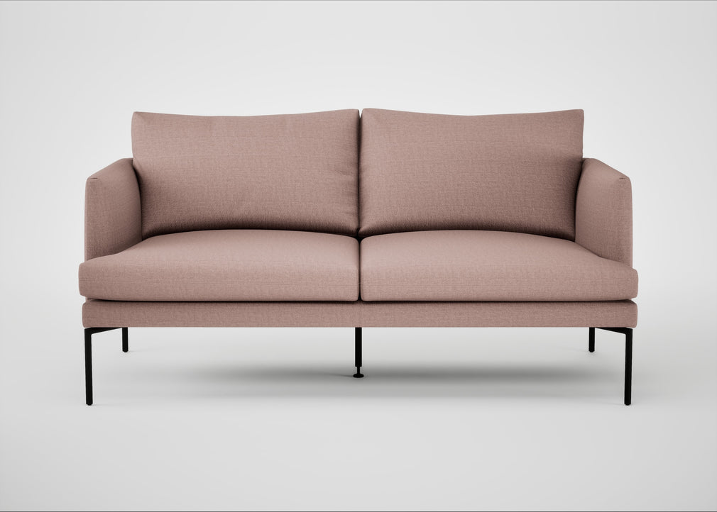 Matera 2 Seater Sofa Siena Cotton Dusky Pink / Black
