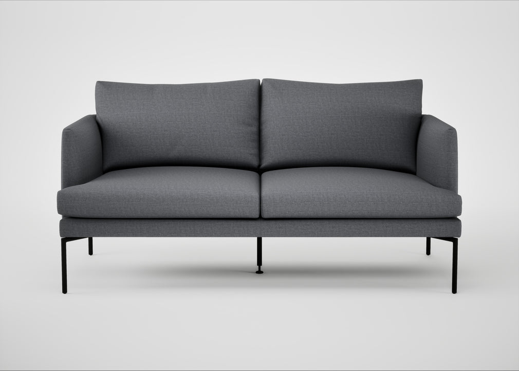 Matera 2 Seater Sofa Siena Cotton Shale Grey / Black