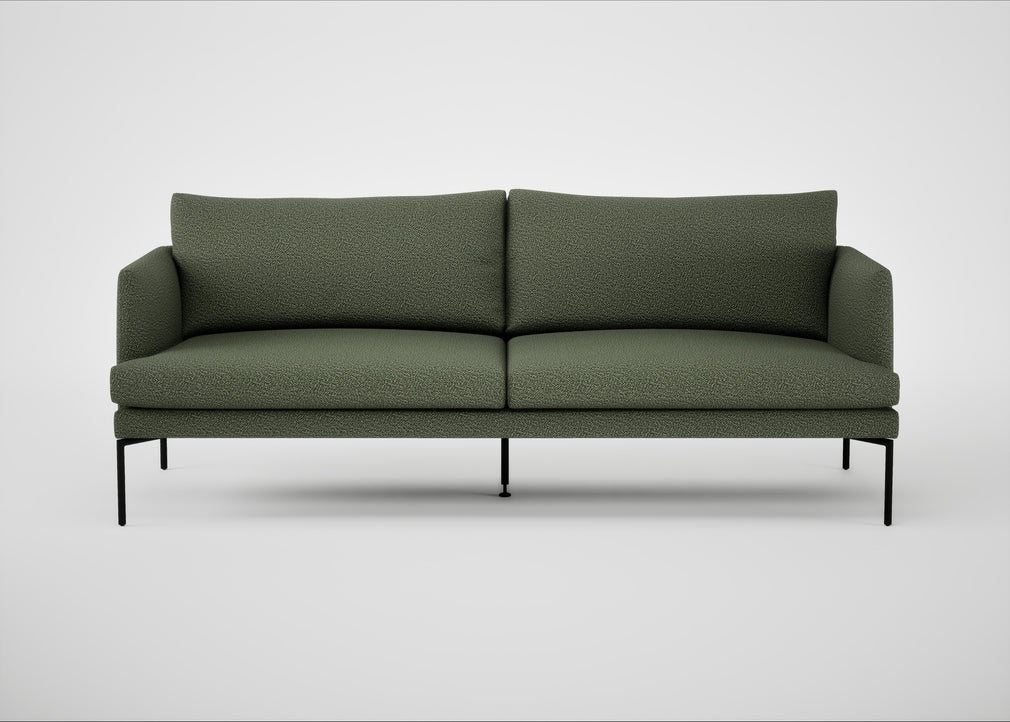 Matera 3 Seater Sofa Loop Boucle Forest / Black