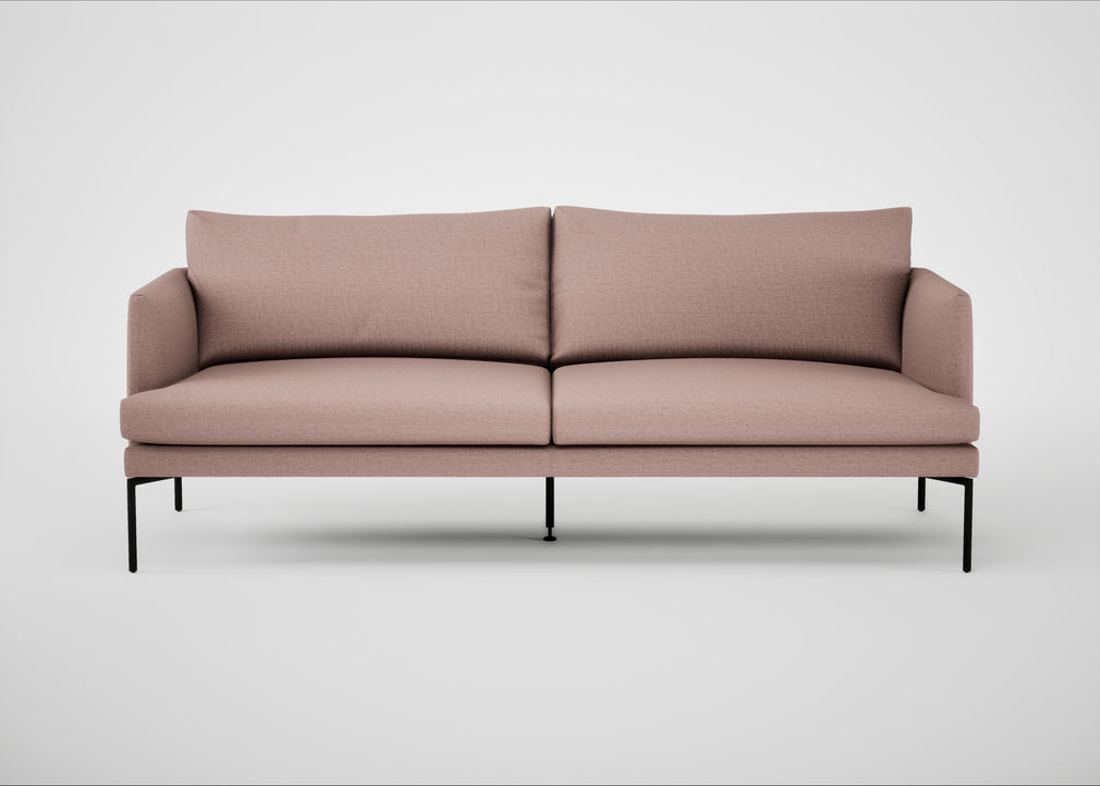 Matera 3 Seater Sofa Siena Cotton Dusky Pink / Black