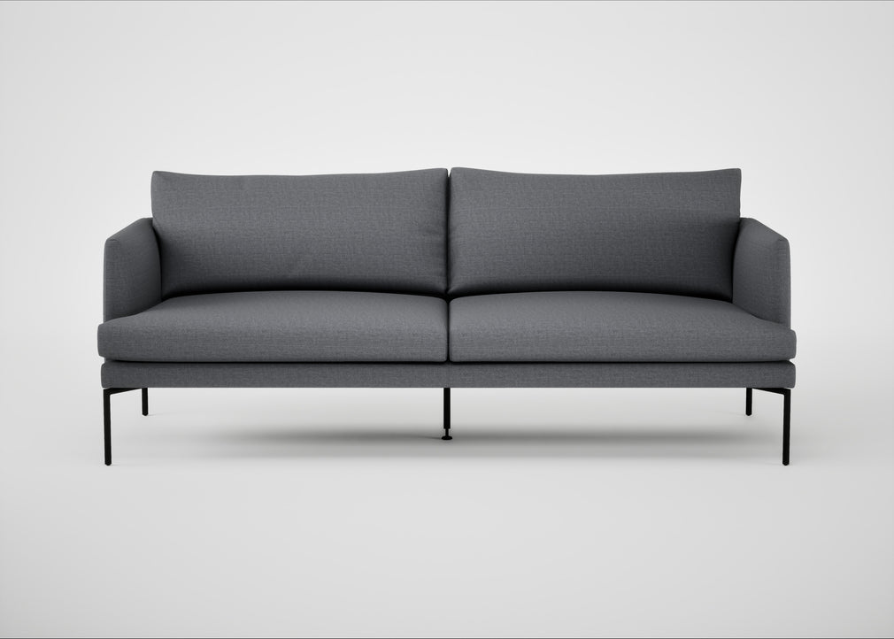 Matera 3 Seater Sofa Siena Cotton Shale Grey / Black