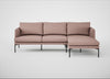 Matera Right Hand Facing Chaise Sofa Siena Cotton Dusky Pink / Black