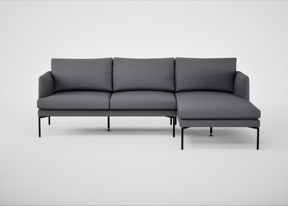 Matera Right Hand Facing Chaise Sofa Siena Cotton Shale Grey / Black