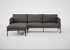 Matera Left Hand Facing Chaise Sofa Loop Boucle Granite / Black