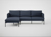 Matera Left Hand Facing Chaise Sofa Loop Boucle Navy / Black