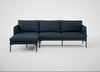 Matera Left Hand Facing Chaise Sofa Siena Cotton Deep Sea / Black