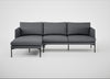 Matera Left Hand Facing Chaise Sofa Siena Cotton Shale Grey / Black