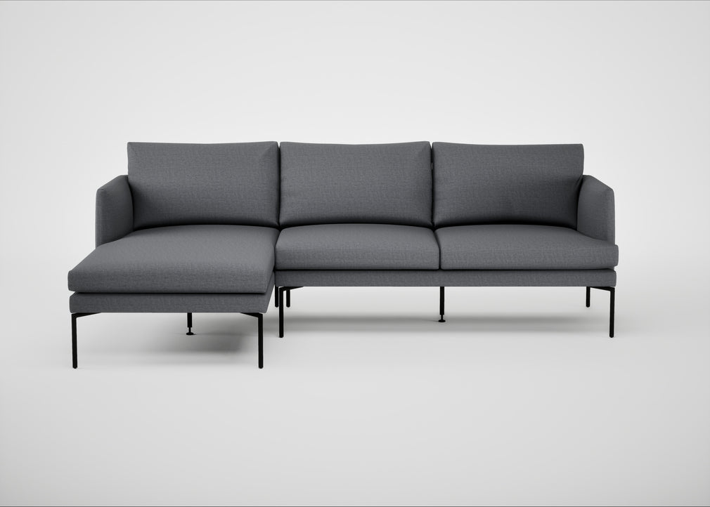 Matera Left Hand Facing Chaise Sofa Siena Cotton Shale Grey / Black