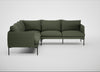 Matera Large Corner Sofa Loop Boucle Forest / Black