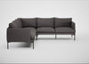 Matera Large Corner Sofa Loop Boucle Granite / Black