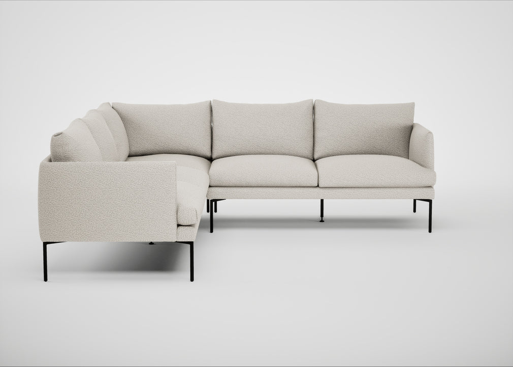Matera Large Corner Sofa Loop Boucle Polar / Black